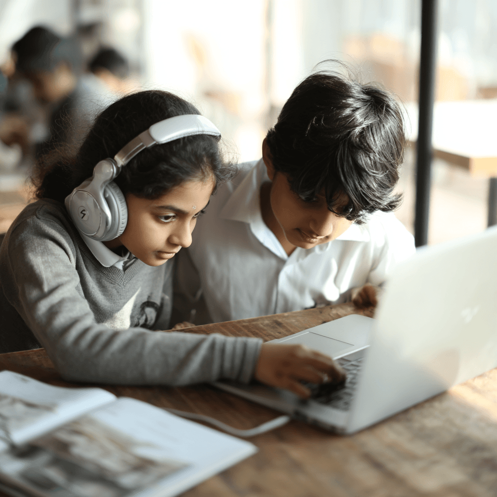 Students learning with technology